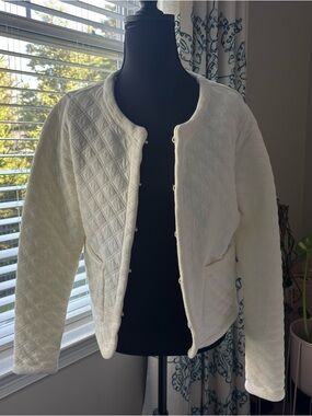 J. Crew Quilted Cream Puffer Jacket